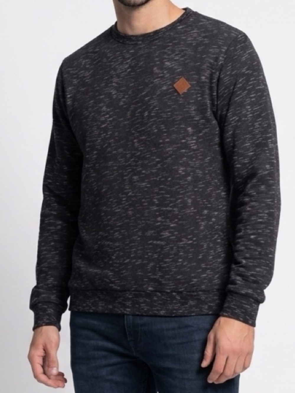 Icewear Iceland Men's XL Black Marled Cotton Crewneck Sweatshirt NWT